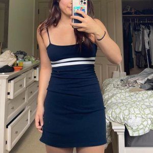 Brandy Melville striped navy and white dress